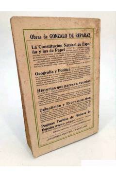 Contracubierta de COLECCIÓN GONZALO DE REPARAZ V. PÁGINAS TURBIAS DE LA HISTORIA DE ESPAÑA 2ª PARTE. Mentora 1931