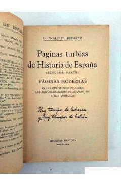 Muestra 1 de COLECCIÓN GONZALO DE REPARAZ V. PÁGINAS TURBIAS DE LA HISTORIA DE ESPAÑA 2ª PARTE. Mentora 1931