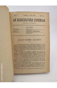 Muestra 2 de LA AGRICULTURA ESPAÑOLA. REVISTA QUINCENAL. AÑO 1903. NºS 105 a 128 encuadernados en un tomo. 24 NºS. 1903