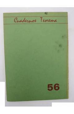 Contracubierta de CUADERNOS TEOREMA 56. TEORÍA Y POLÍTICA (Herbert Marcuse / Jürgen Habermas) 1980