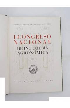 Contracubierta de I CONGRESO NACIONAL DE INGENIERÍA AGRONÓMICA. TOMO IX. EXPOSICIÓN.. Madrid 1950