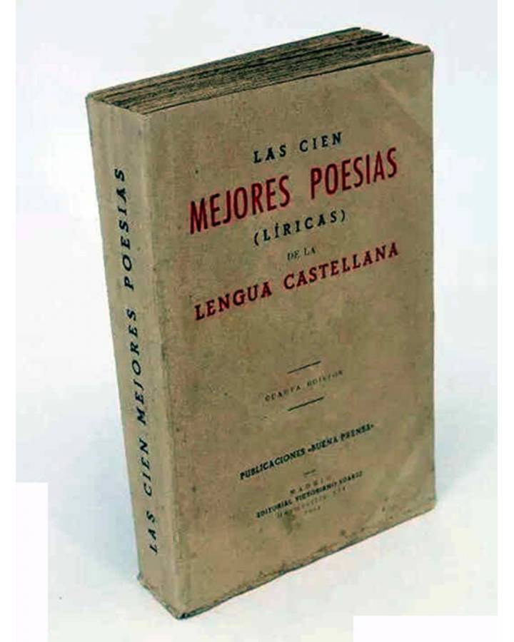 Cubierta de LAS CIEN MEJORES POESÍAS LÍRICAS DE LA LENGUA CASTELLANA.. Buena Prensa 1954
