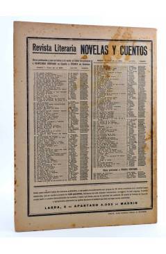 Contracubierta de REVISTA LITERARIA NOVELAS Y CUENTOS 161. LA SALAMANDRA (Eugenio Sue) Dédalo 1932