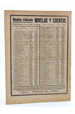 Contracubierta de REVISTA LITERARIA NOVELAS Y CUENTOS 191. LA VUELTA DE LA LOCURA (José De La Cuadra) Dédalo 1932