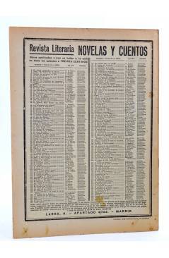 Contracubierta de REVISTA LITERARIA NOVELAS Y CUENTOS 231. MANICOMIO (A. Hernández Cata) Dédalo 1933
