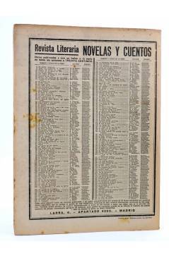 Contracubierta de REVISTA LITERARIA NOVELAS Y CUENTOS 235. UN DRAMA DE AMOR (Alejandro Dumas) Dédalo 1933