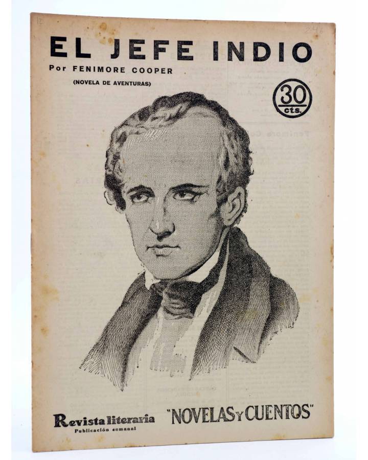 Cubierta de REVISTA LITERARIA NOVELAS Y CUENTOS 246. EL JEFE INDIO (Fenimore Cooper) Dédalo 1933