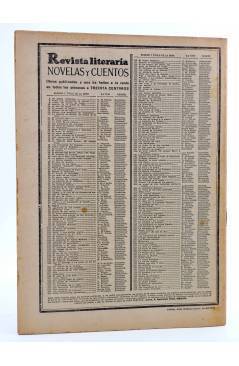 Contracubierta de REVISTA LITERARIA NOVELAS Y CUENTOS 257. LAS CUATRO HERMANAS (Federico Soulie) Dédalo 1933