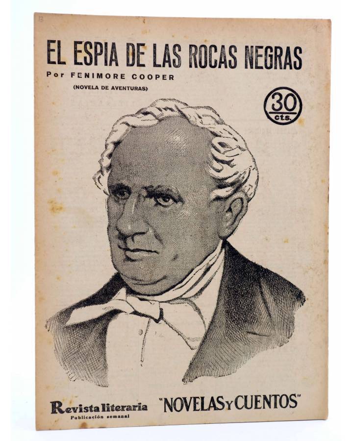 Cubierta de REVISTA LITERARIA NOVELAS Y CUENTOS 292. EL ESPÍA DE LAS ROCAS NEGRAS (Fenimore Cooper) Dédalo 1934