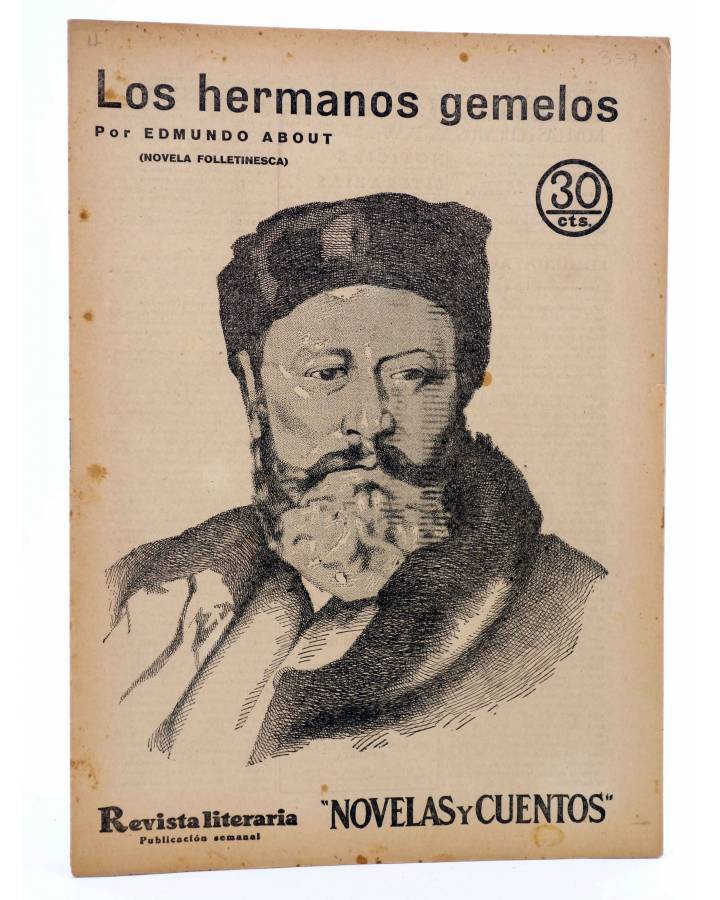 Cubierta de REVISTA LITERARIA NOVELAS Y CUENTOS 359. LOS HERMANOS GEMELOS (Edmundo About) Dédalo 1935