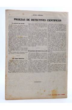 Contracubierta de REVISTA LITERARIA NOVELAS Y CUENTOS s/n. LAURA O EL SELLO ROJO (Alfredo De Vigny) Dédalo Circa 1940
