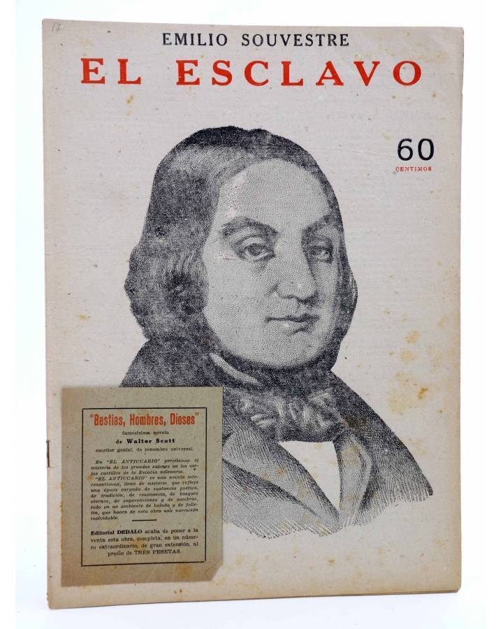 Cubierta de REVISTA LITERARIA NOVELAS Y CUENTOS s/n. EL ESCLAVO (Emilio Souvestre) Dédalo Circa 1940