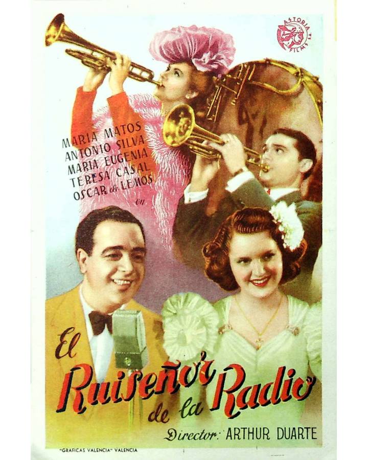 Cubierta de PROGRAMA DE MANO. EL RUISEÑOR DE LA RADIO (Arthur Duarte) 1954. MARÍA MATOS ANTONIO SILVA