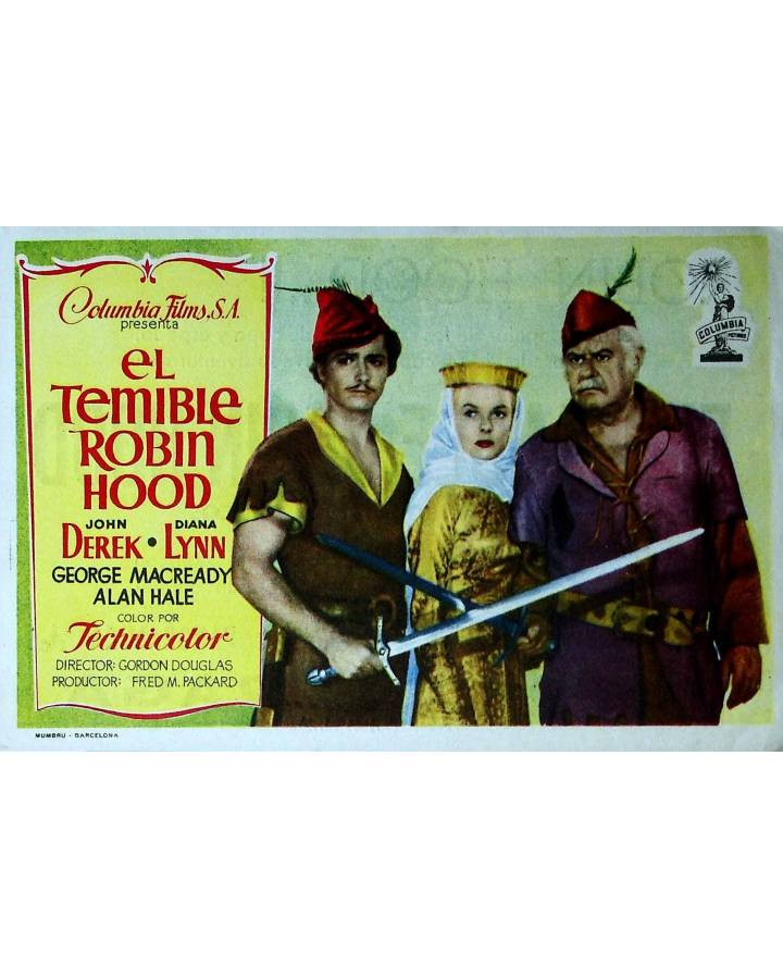 Cubierta de PROGRAMA DE MANO. EL TEMIBLE ROBIN HOOD (Gordon Douglas) Columbia Pictures. JOHN DEREK