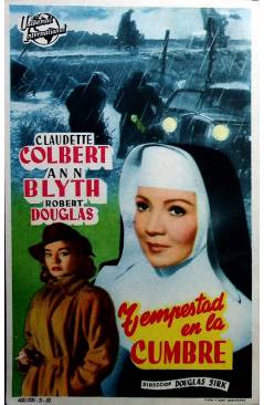 Cubierta de PROGRAMA DE MANO. TEMPESTAD EN LA CUMBRE (Douglas Sirk) Universal 1952. CLAUDETTE COLBERT