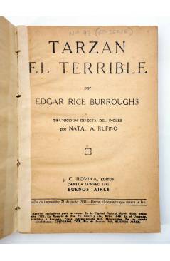 Muestra 2 de COLECCIÓN MISTERIO 92. TARZÁN EL TERRIBLE (Edgar Rice Burroughs) J.C. Rovira 1932