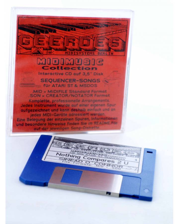 Cubierta de NOTHING COMPARES 2U (Sinead O'Connor) Geerdes Midisystem 1989. DISKETTE 35". ATARI MSDOS. MIDI