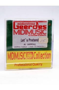 Contracubierta de LET'S PRETEND (Al Jarreau) Geerdes Midisystem 1989. DISKETTE 35". ATARI MSDOS. MIDI MUSIC