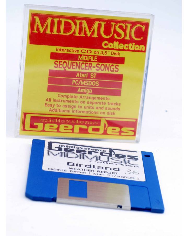 Cubierta de BIRDLAND (Weather Report) Geerdes Midisystem 1989. DISKETTE 35". ATARI MSDOS. MIDI MUSIC