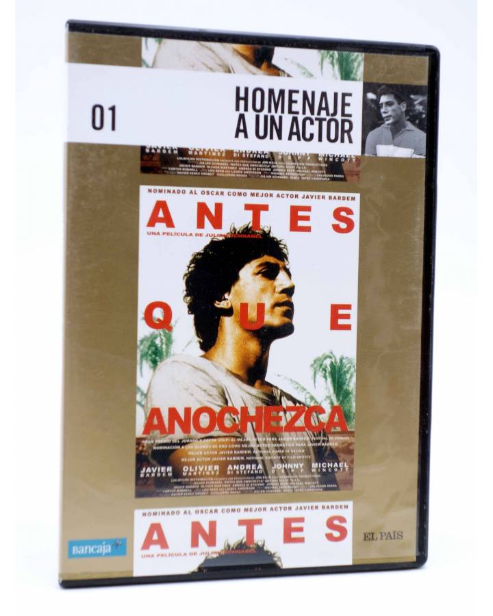Cubierta de DVD HOMENAJE A UN ACTOR: JAVIER BARDEM 1. ANTES QUE ANOCHEZCA (Julian Schnabel) El País 2008