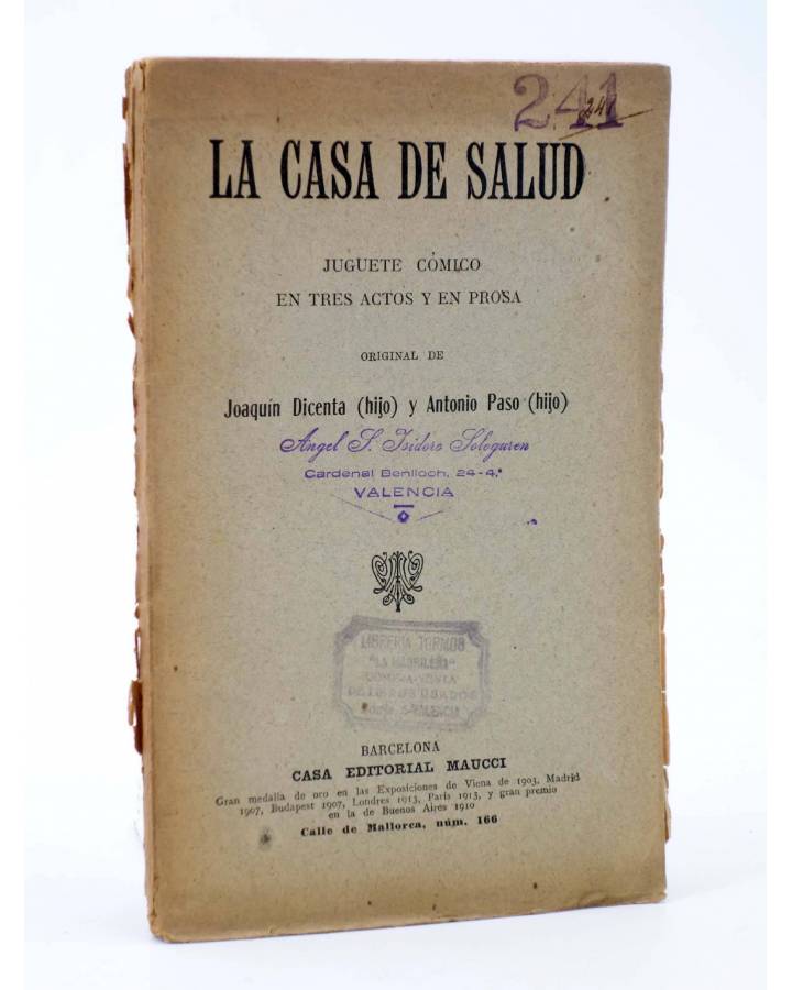 Cubierta de LA CASA DE SALUD. JUGUETE CÓMICO (Joaquín Dicenta Hijo / Antonio Paso Hijo) Maucci 1922