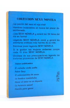 Contracubierta de SEXY NOVELA 8. EL ANSIA DE GOZAR (Enrico Farinacci) Producciones Editoriales 1977