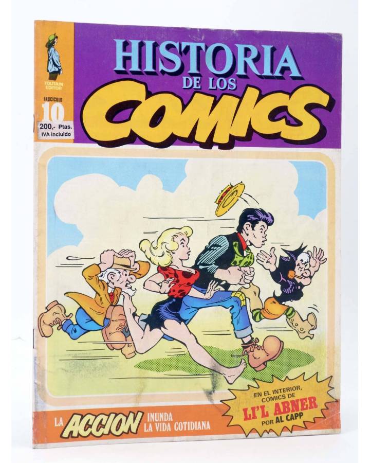 Cubierta de HISTORIA DE LOS COMICS FASCÍCULO 10. LA ACCIÓN INUNDA LA VIDA COTIDIANA (Vvaa) Toutain 1982