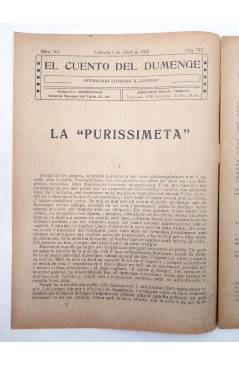 Muestra 1 de EL CUENTO DEL DUMENGE DUMENCHE 365. LA PURISSIMETA (Maximiliano Tous) Carceller 1921