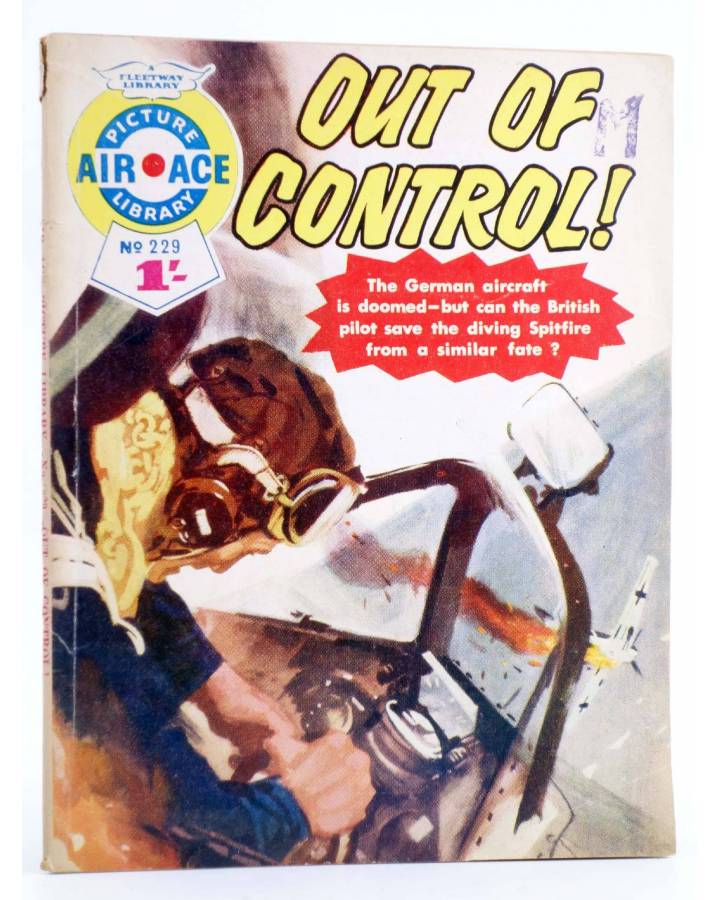 Cubierta de AIR ACE PICTURE LIBRARY 229. OUT OF CONTROL! (Sin Acreditar) Fleetway 1965