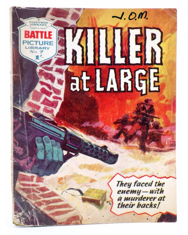 Cubierta de BATTLE PICTURE LIBRARY 7. KILLER AT LARGE (Sin Acreditar) Fleetway 1961