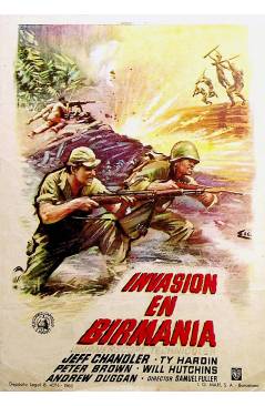 Cubierta de PROGRAMA DE MANO. INVASION EN BIRMANIA. Jeff Chandler. CP (Samuel Fuller) Warner Brothers 1963