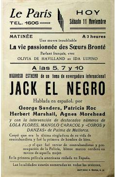 Contracubierta de PROGRAMA DE MANO. JACK EL NEGRO – BLACK JACK. George Sanders. CP (Julien Duvivier)