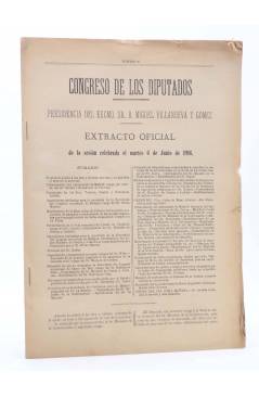 Cubierta de CONGRESO DE LOS DIPUTADOS EXTRACTO OFICIAL Nº 21. Sesión del Martes 6 de Junio de 1916. Madrid 1916