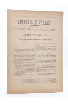 Cubierta de CONGRESO DE LOS DIPUTADOS EXTRACTO OFICIAL Nº 77. Sesión Sábado 28 Octubre de 1916. Madrid 1916