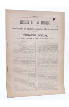 Cubierta de CONGRESO DE LOS DIPUTADOS EXTRACTO OFICIAL Nº 57. Sesión del Lunes 26 de Enero de 1920. Madrid 1920