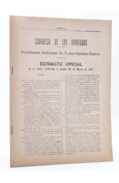 Cubierta de CONGRESO DE LOS DIPUTADOS EXTRACTO OFICIAL Nº 94. Sesión Jueves 25 de Marzo de 1920. Madrid 1920
