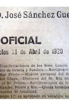Muestra 1 de CONGRESO DE LOS DIPUTADOS EXTRACTO OFICIAL Nº 109. Sesión Miércoles 21 Abril de 1920. Madrid 1920