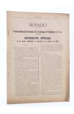 Cubierta de SENADO EXTRACTO OFICIAL Nº 79. Sesión del Miércoles 3 de Marzo de 1920. Madrid 1920