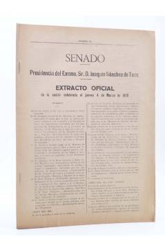 Cubierta de SENADO EXTRACTO OFICIAL Nº 80. Sesión del Jueves 4 de Marzo de 1920. Madrid 1920