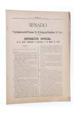 Cubierta de SENADO EXTRACTO OFICIAL Nº 87. Sesión del Miércoles 17 de Marzo de 1920. Madrid 1920
