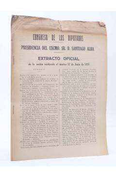 Cubierta de CONGRESO DE LOS DIPUTADOS EXTRACTO OFICIAL Nº 201. Sesión Martes 11 Junio de 1935. Madrid 1935