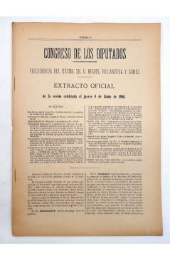 Muestra 5 de CONGRESO DE LOS DIPUTADOS. EXTRACTO OFICIAL LOTE DE 8. NÚMS 19 A 26. 3 a 12 jun 1916. Madrid 1916