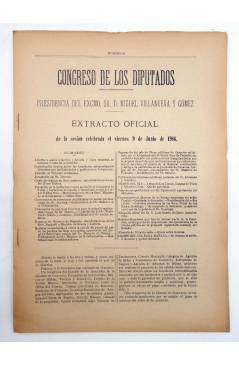 Muestra 6 de CONGRESO DE LOS DIPUTADOS. EXTRACTO OFICIAL LOTE DE 8. NÚMS 19 A 26. 3 a 12 jun 1916. Madrid 1916
