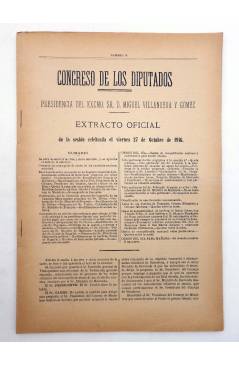 Muestra 5 de CONGRESO DE LOS DIPUTADOS. EXTRACTO OFICIAL LOTE DE 9. NÚMS 72 A 80. 20/10 a 3/11 1916. Madrid 1916