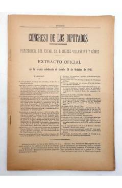 Muestra 6 de CONGRESO DE LOS DIPUTADOS. EXTRACTO OFICIAL LOTE DE 9. NÚMS 72 A 80. 20/10 a 3/11 1916. Madrid 1916