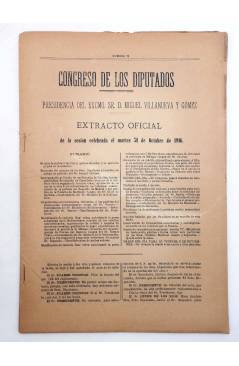 Muestra 8 de CONGRESO DE LOS DIPUTADOS. EXTRACTO OFICIAL LOTE DE 9. NÚMS 72 A 80. 20/10 a 3/11 1916. Madrid 1916