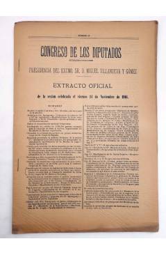 Muestra 2 de CONGRESO DE LOS DIPUTADOS. EXTRACTO OFICIAL LOTE DE 6. NÚMS 97 A 102. 23-29 Nov 1916. Madrid 1916