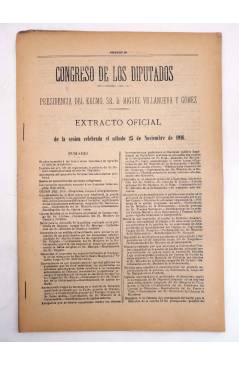 Muestra 3 de CONGRESO DE LOS DIPUTADOS. EXTRACTO OFICIAL LOTE DE 6. NÚMS 97 A 102. 23-29 Nov 1916. Madrid 1916