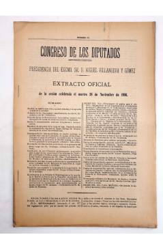 Muestra 5 de CONGRESO DE LOS DIPUTADOS. EXTRACTO OFICIAL LOTE DE 6. NÚMS 97 A 102. 23-29 Nov 1916. Madrid 1916