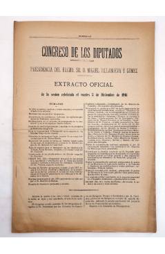 Muestra 2 de CONGRESO DE LOS DIPUTADOS. EXTRACTO OFICIAL LOTE DE 6. NÚMS 106 A 111. Del 4-9 Dic 1916. Madrid 1916